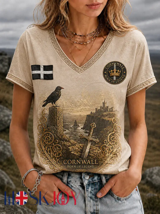 Women’s Vintage Cornwall Arthur Legend Print T-Shirt - As picture / S