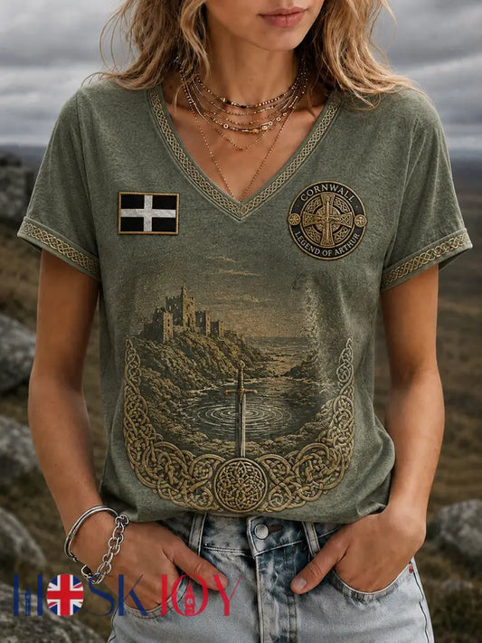 Women’s Vintage Cornwall Arthur Legend Print T-Shirt - As picture / S