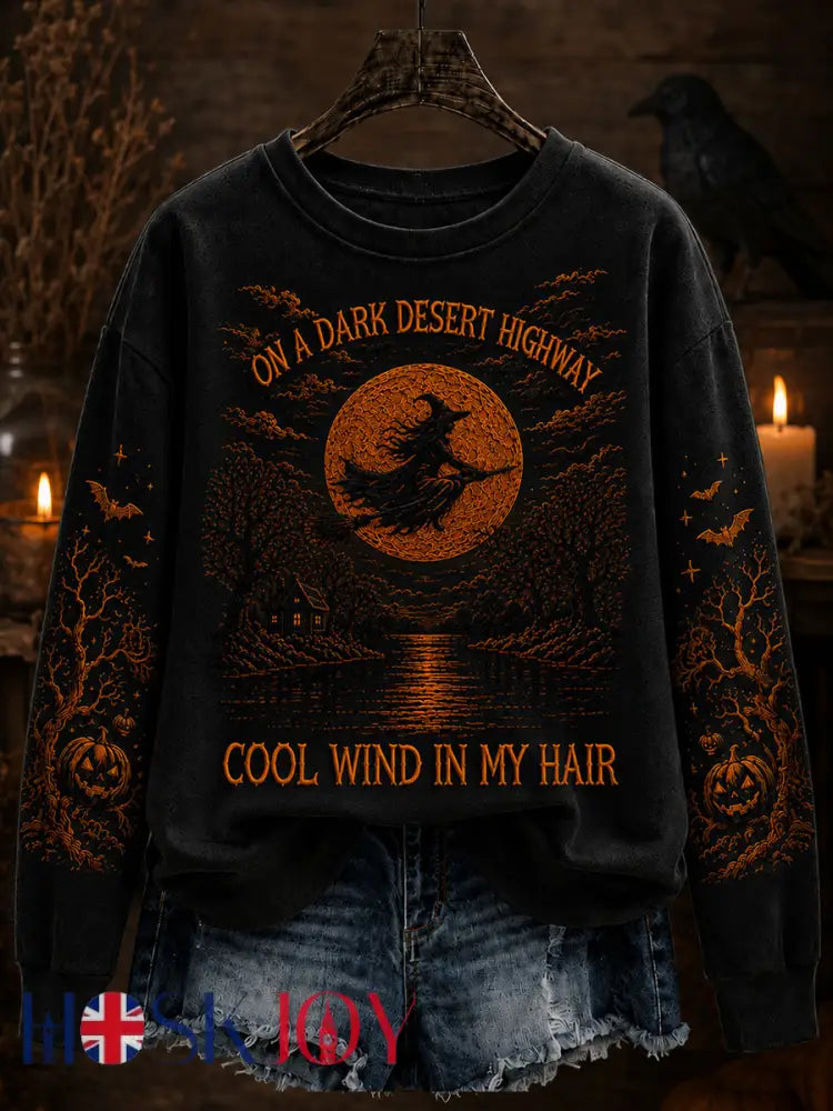 Women’s Vintage Halloween Regular Sweatshirt - As picture / S
