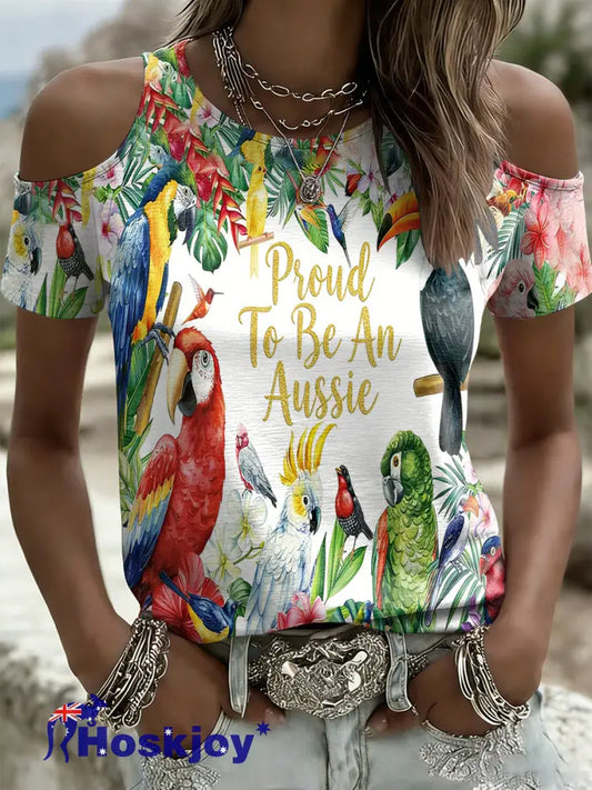 Women’s Vintage Proud To Be An Aussie Casual Comfortable Short Sleeve T-Shirt White / S