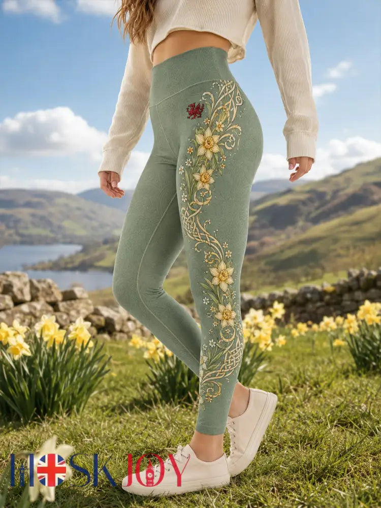 Women’s Wales-Inspired Art Print Leggings - A / S