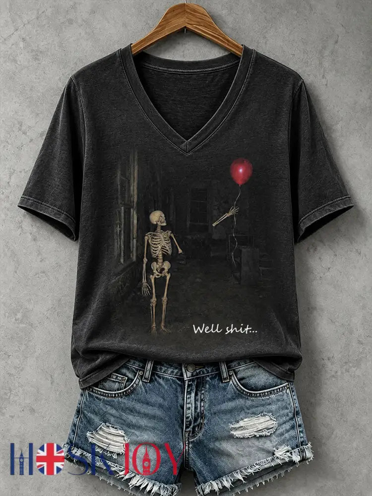 Women’s Well Shit Skull T-shirt - Black / S