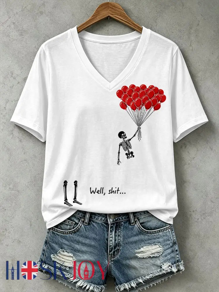 Women’s Well Shit Skull T-Shirt - White / S